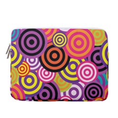 Abstract Circles Background Retro 15  Vertical Laptop Sleeve Case With Pocket by Ravend