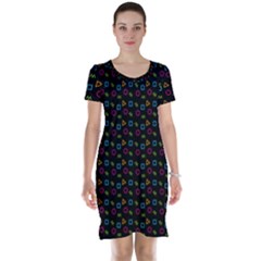 Background Ornamental Pattern Short Sleeve Nightdress by Maspions