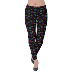 Background Ornamental Pattern Velvet Leggings