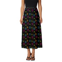 Background Ornamental Pattern Classic Midi Chiffon Skirt