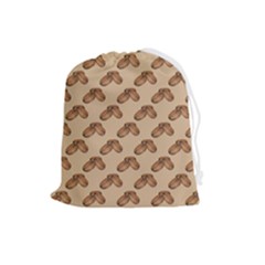 Coffee Beans Pattern Texture Drawstring Pouch (large)