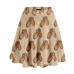 Coffee Beans Pattern Texture High Waist Skirt