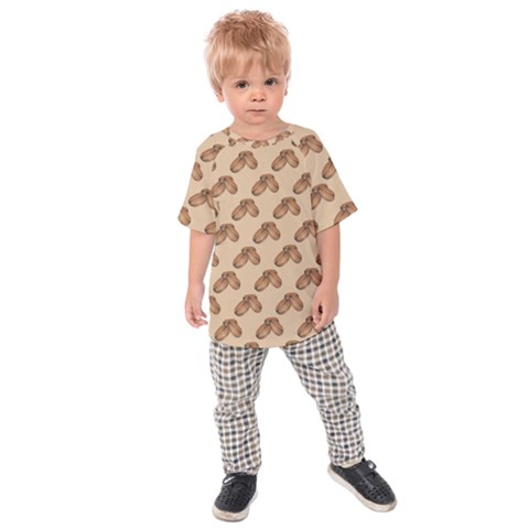 Coffee Beans Pattern Texture Kids  Raglan T-shirt by Maspions