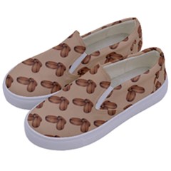 Coffee Beans Pattern Texture Kids  Canvas Slip Ons