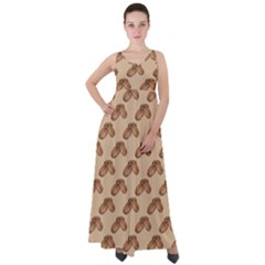 Coffee Beans Pattern Texture Empire Waist Velour Maxi Dress by Maspions