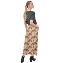 Coffee Beans Pattern Texture Velour Split Maxi Skirt View2