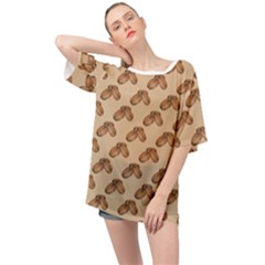 Coffee Beans Pattern Texture Oversized Chiffon Top