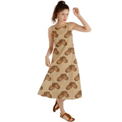 Coffee Beans Pattern Texture Summer Maxi Dress by Maspions