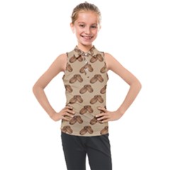 Coffee Beans Pattern Texture Kids  Sleeveless Polo T-shirt