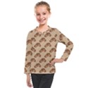 Coffee Beans Pattern Texture Kids  Long Mesh T-Shirt View1