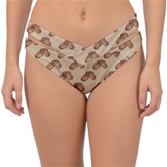 Coffee Beans Pattern Texture Double Strap Halter Bikini Bottoms