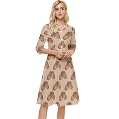 Coffee Beans Pattern Texture Classy Knee Length Dress