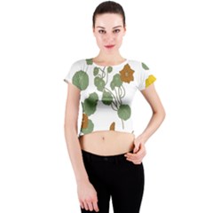 Nasturtium Flower Plant Leaves Crew Neck Crop Top