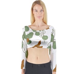 Nasturtium Flower Plant Leaves Long Sleeve Crop Top