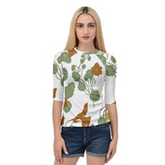 Nasturtium Flower Plant Leaves Quarter Sleeve Raglan T-shirt