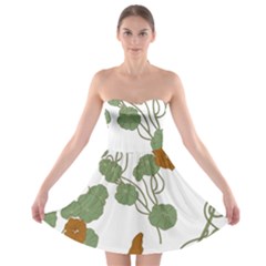 Nasturtium Flower Plant Leaves Strapless Bra Top Dress