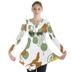 Nasturtium Flower Plant Leaves Long Sleeve Tunic 