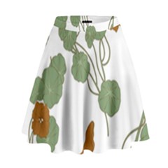 Nasturtium Flower Plant Leaves High Waist Skirt