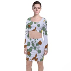 Nasturtium Flower Plant Leaves Top And Skirt Sets