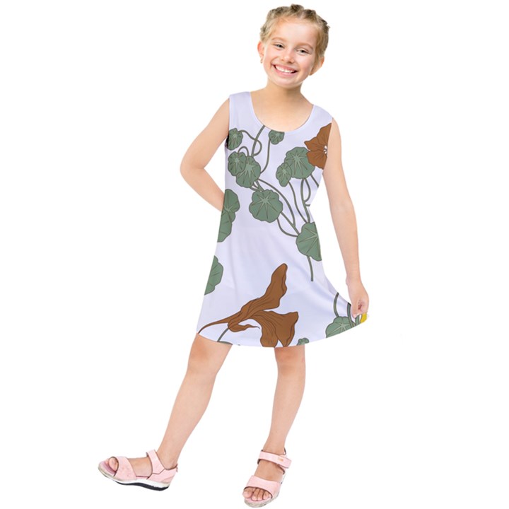 Nasturtium Flower Plant Leaves Kids  Tunic Dress