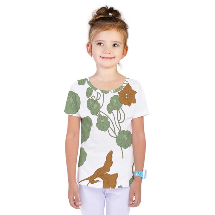 Nasturtium Flower Plant Leaves Kids  One Piece T-Shirt