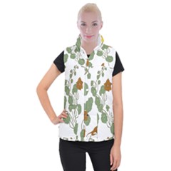 Nasturtium Flower Plant Leaves Women s Button Up Vest