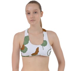 Nasturtium Flower Plant Leaves Criss Cross Racerback Sports Bra