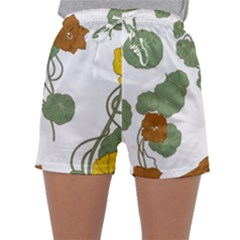 Nasturtium Flower Plant Leaves Sleepwear Shorts