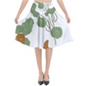 Nasturtium Flower Plant Leaves Flared Midi Skirt View1