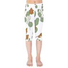 Nasturtium Flower Plant Leaves Kids  Capri Leggings 