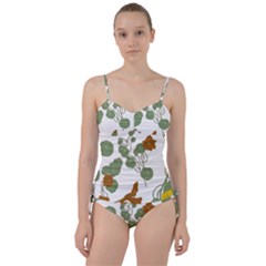 Nasturtium Flower Plant Leaves Sweetheart Tankini Set