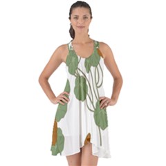 Nasturtium Flower Plant Leaves Show Some Back Chiffon Dress