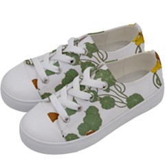 Nasturtium Flower Plant Leaves Kids  Low Top Canvas Sneakers by Maspions