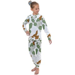 Nasturtium Flower Plant Leaves Kids  Long Sleeve Set 