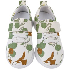 Nasturtium Flower Plant Leaves Kids  Velcro Strap Shoes by Maspions