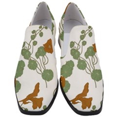 Nasturtium Flower Plant Leaves Women Slip On Heel Loafers by Maspions