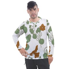 Nasturtium Flower Plant Leaves Men s Pique Long Sleeve T-shirt