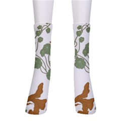 Nasturtium Flower Plant Leaves Crew Socks by Maspions