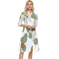 Nasturtium Flower Plant Leaves Classy Knee Length Dress by Maspions