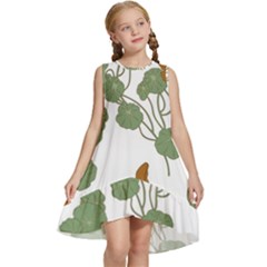 Nasturtium Flower Plant Leaves Kids  Frill Swing Dress