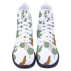 Nasturtium Flower Plant Leaves Men s High-top Canvas Sneakers