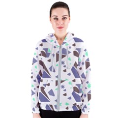 Seamless Pattern Geometric Texture Women s Zipper Hoodie