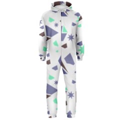 Seamless Pattern Geometric Texture Hooded Jumpsuit (men)