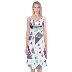 Seamless Pattern Geometric Texture Midi Sleeveless Dress