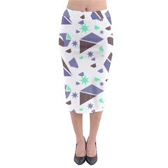 Seamless Pattern Geometric Texture Midi Pencil Skirt