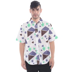 Seamless Pattern Geometric Texture Men s Short Sleeve Shirt