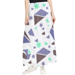 Seamless Pattern Geometric Texture Maxi Chiffon Skirt