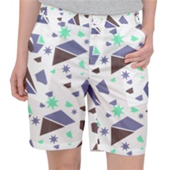 Seamless Pattern Geometric Texture Women s Pocket Shorts