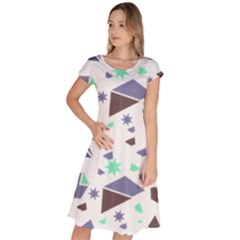 Seamless Pattern Geometric Texture Classic Short Sleeve Dress