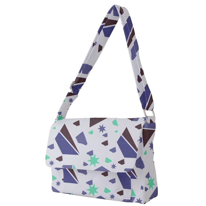 Seamless Pattern Geometric Texture Full Print Messenger Bag (L)